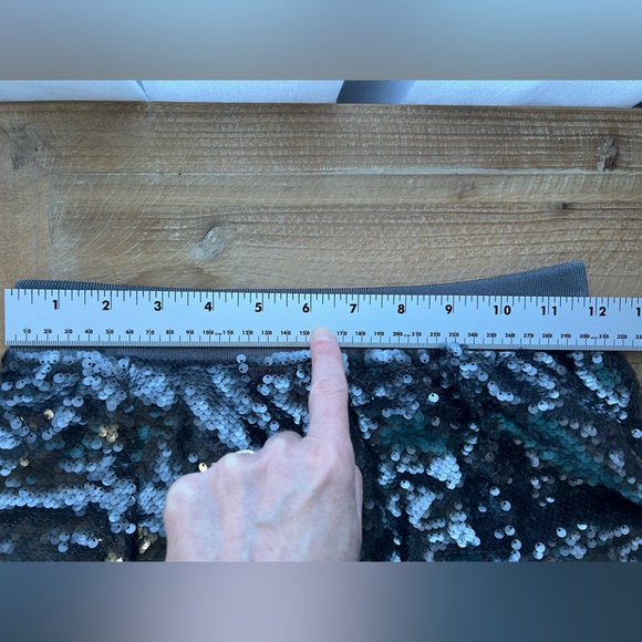 New All Saints Opal Sparkle Sequin Midi Skirt City Smoke Grey Small - Picture 12 of 12